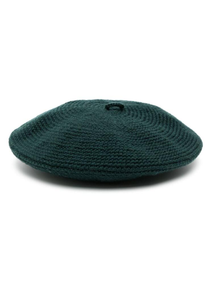 BODE crochet-knit wool beret - Green Cover