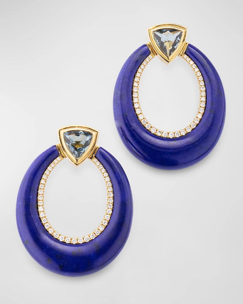 Sorellina 18K Yellow Gold Lapis and Blue Tourmaline Earrings with GH-SI Diamonds Cover