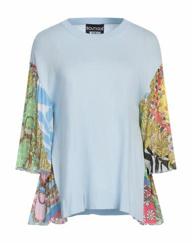 Boutique Moschino Woman Sweater Sky blue Cotton, Polyamide, Elastane Cover