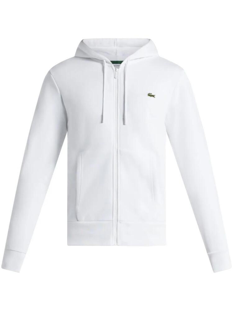 Lacoste logo-patch zipped sweatshirt - White Cover