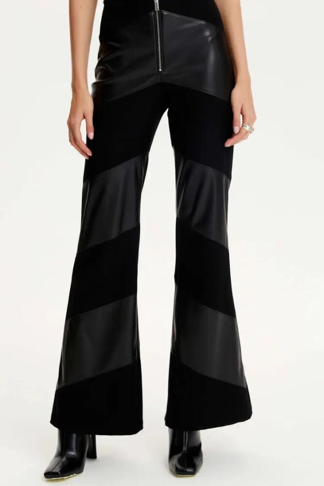 Nocturne Two Toned High-Waisted Flare Pants in Black Cover