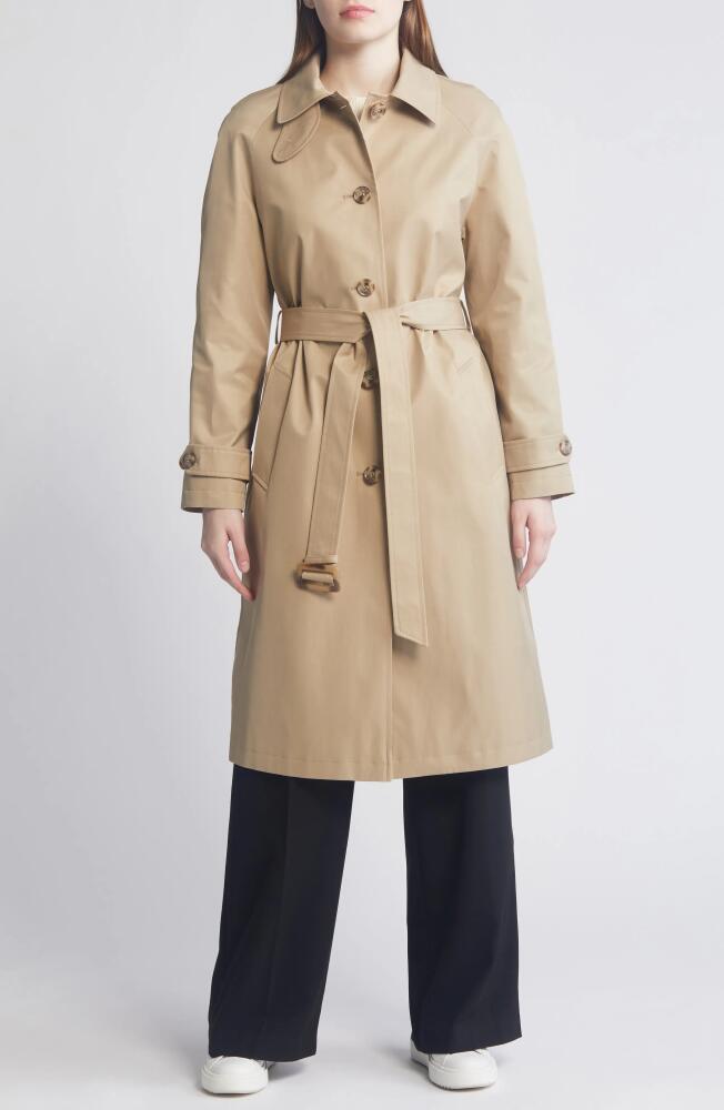 Lauren Ralph Lauren Water Resistant Belted Single Breasted Trench Coat in Birch Tan Cover