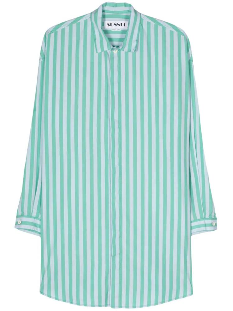 Sunnei striped poplin shirt - Blue Cover