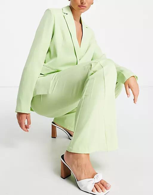 Extro & Vert high waist flare pants in lime green Cover