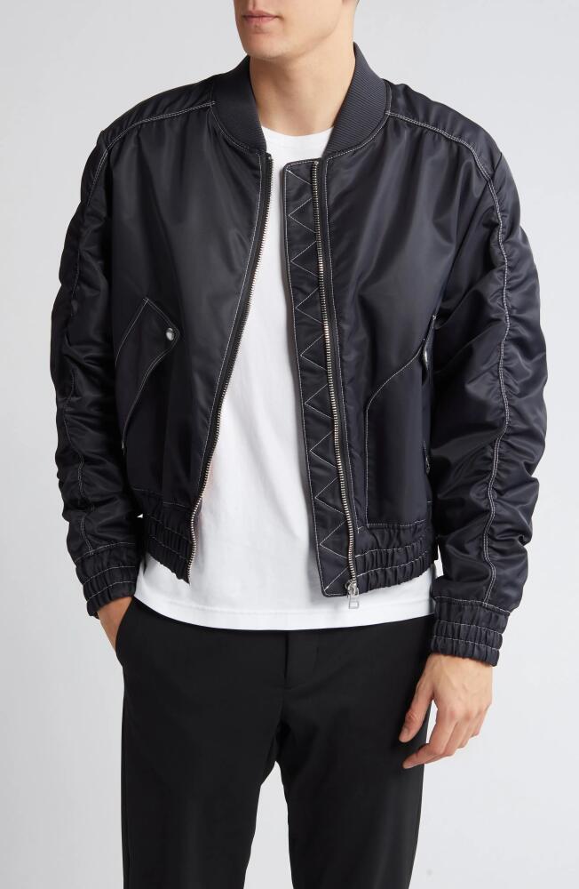 HUGO Bokly Water Repellent Bomber Jacket in Charcoal Cover