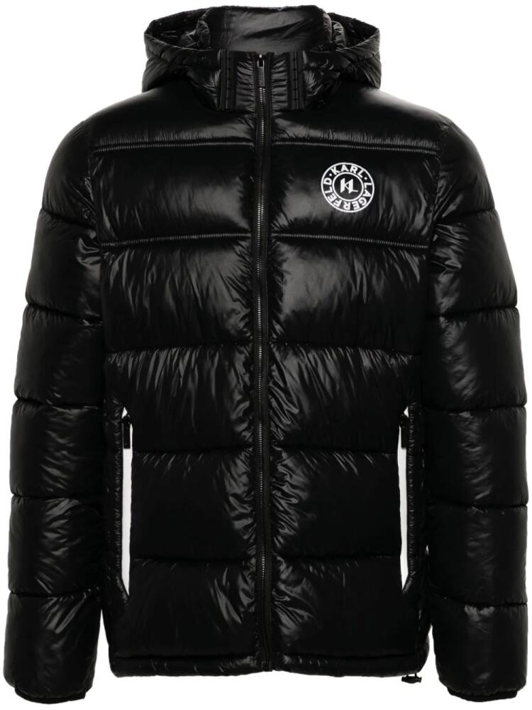 Karl Lagerfeld logo-print puffer jacket - Black Cover