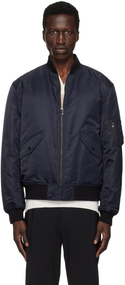 Theory Navy Oversized Bomber Jacket Cover