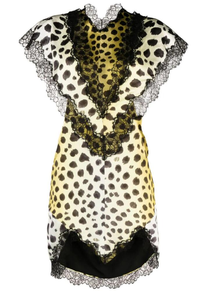 The Attico Jace cheetah-print minidress - Yellow Cover