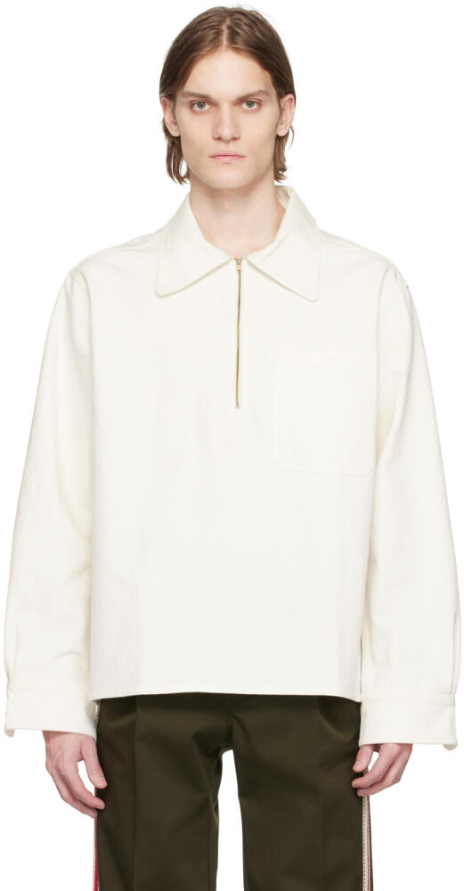 Factor's Off-White Oxford Canvas Zip Sweater Cover