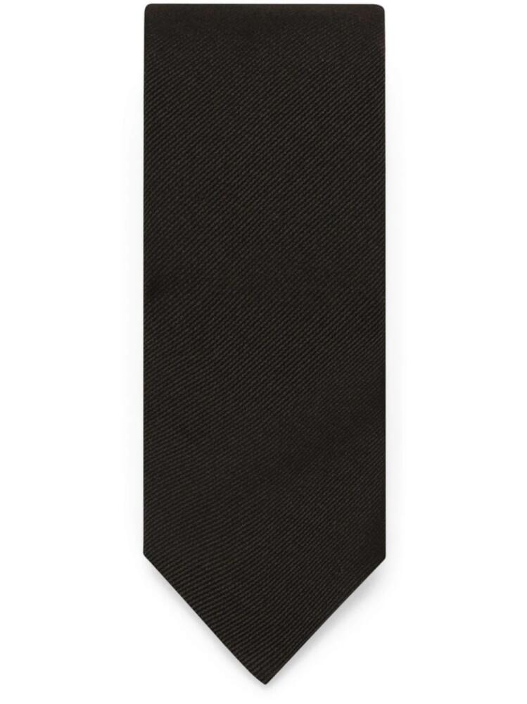 Dolce & Gabbana fine-ribbed silk tie - Black Cover