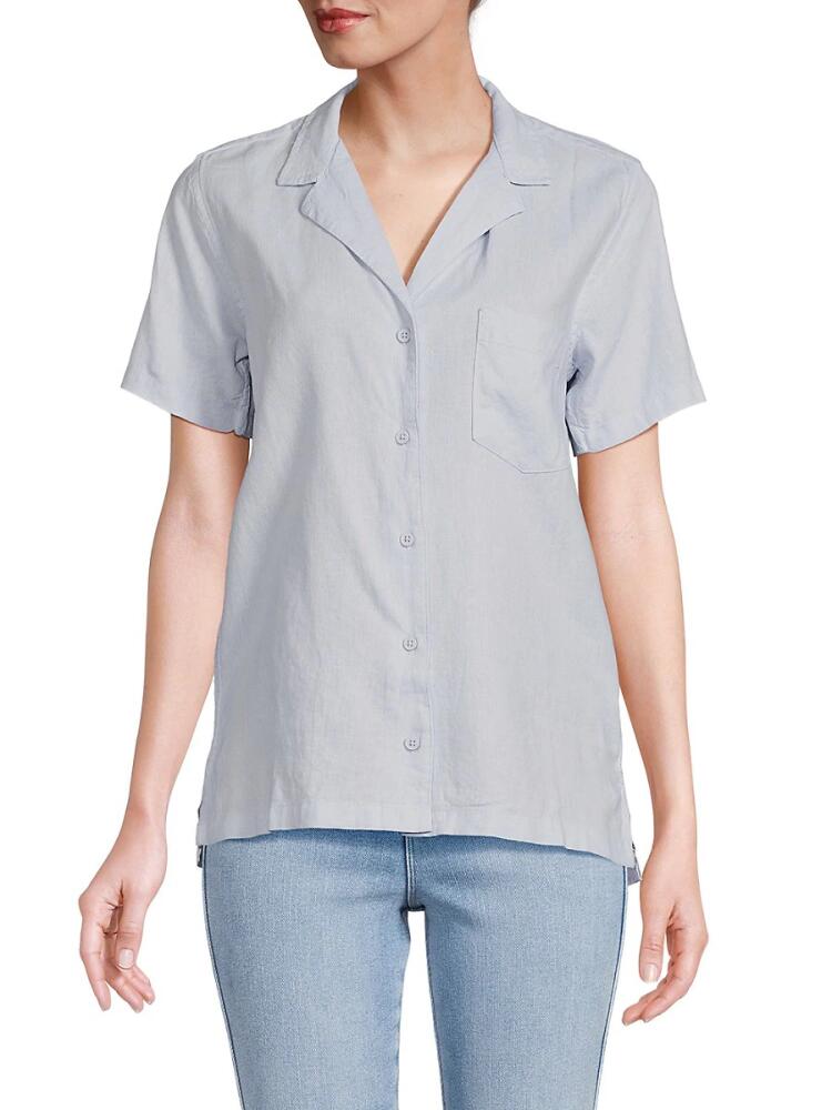 WeWoreWhat Women's Boxy Linen Shirt - Light Blue Cover