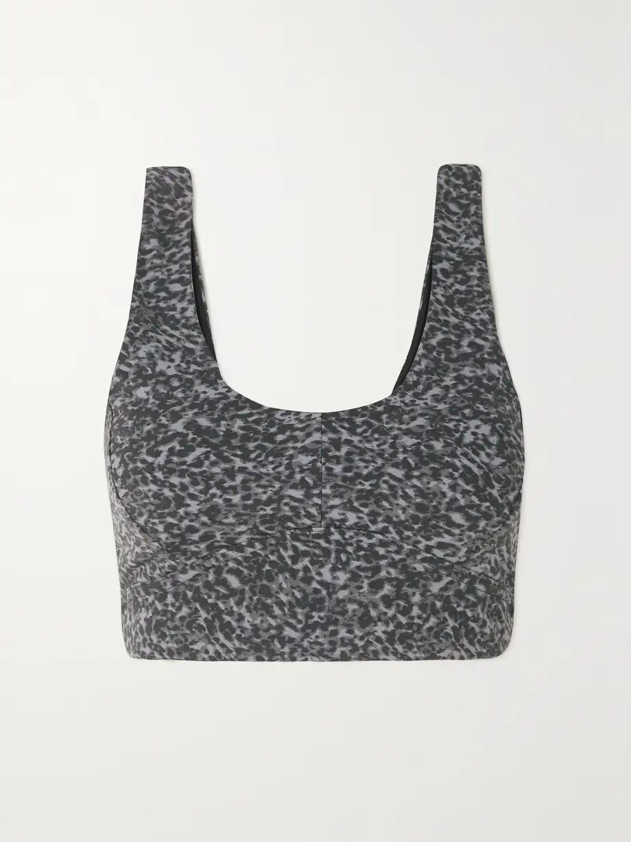 Varley - Let's Go Elsie Printed Stretch Sports Bra - Gray Cover