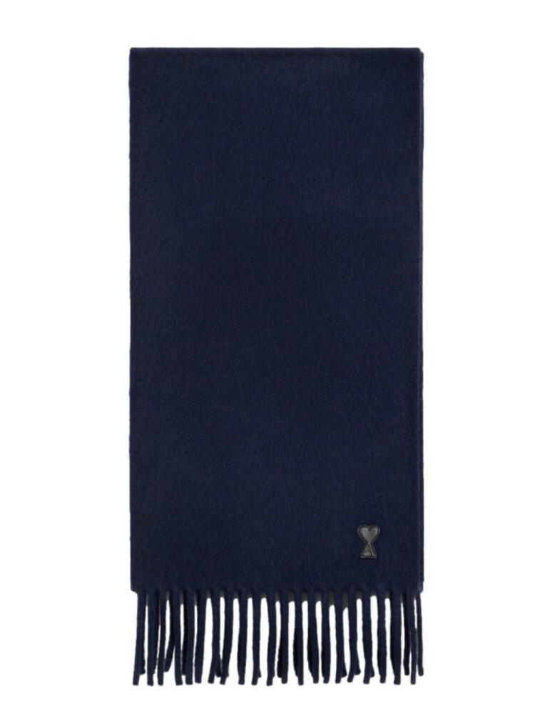 AMI Paris Ami de Coeur wool scarf - Blue Cover