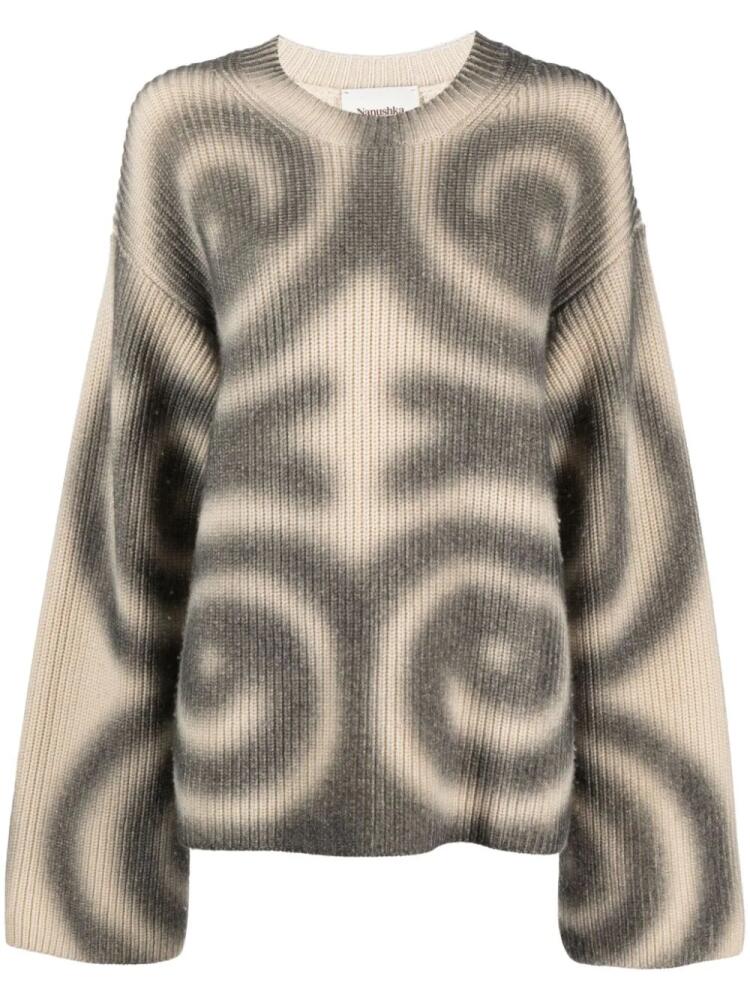 Nanushka spiral wool-blend jumper - Neutrals Cover