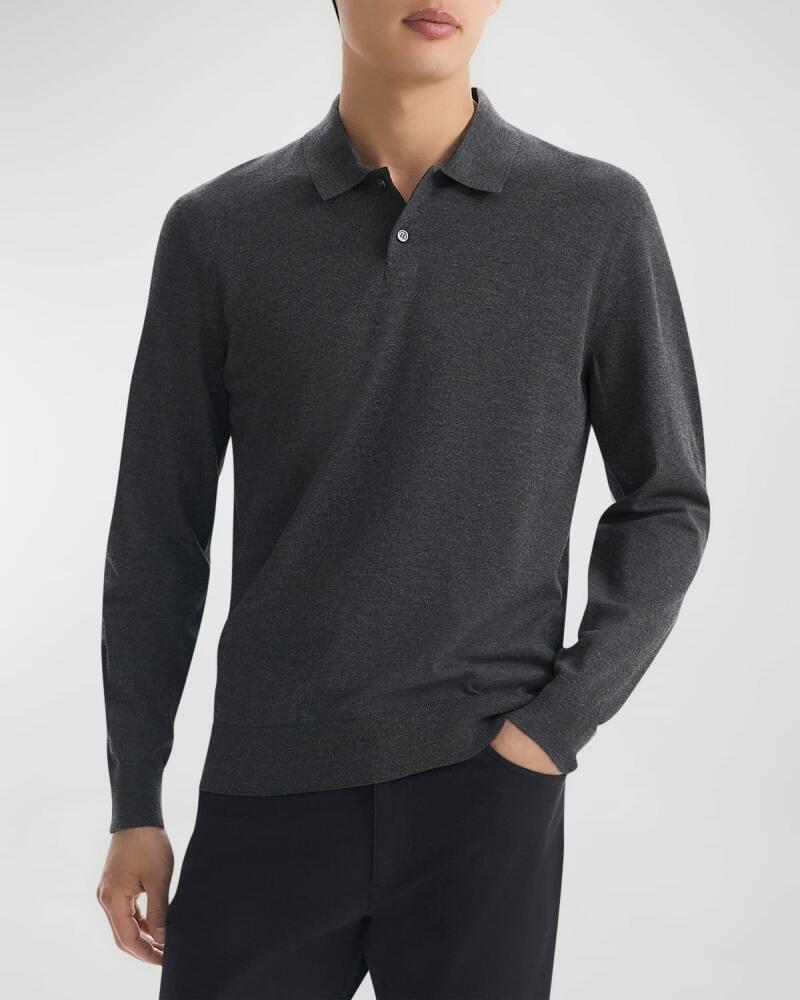 Theory Men's Goris Long-Sleeve Polo Shirt Cover