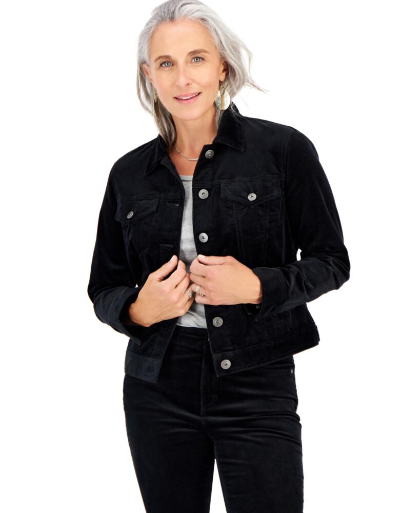 Style & Co Petites Corduroy Jacket, Created for Macy's - Deep Black Cover