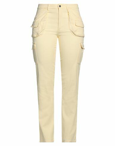 Des_phemmes Woman Pants Light yellow Cotton, Elastane Cover