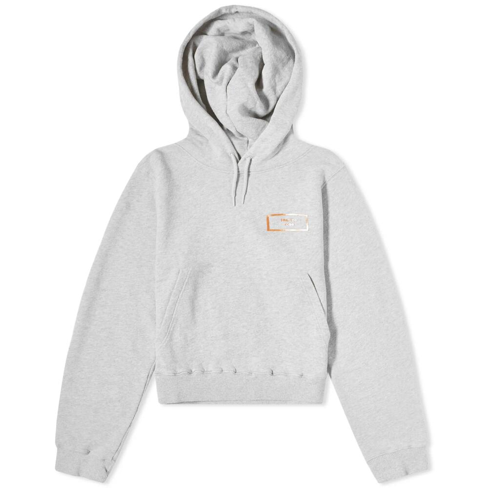 Martine Rose Women's Shrunken Logo Hoodie in Grey Marl Cover