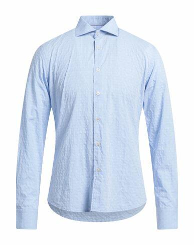 Yes Zee By Essenza Man Shirt Sky blue Cotton Cover