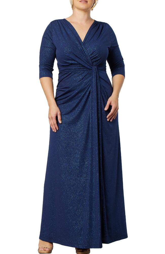 Kiyonna Romanced by Moonlight Glitter A-Line Jersey Gown in Evening Star Cover