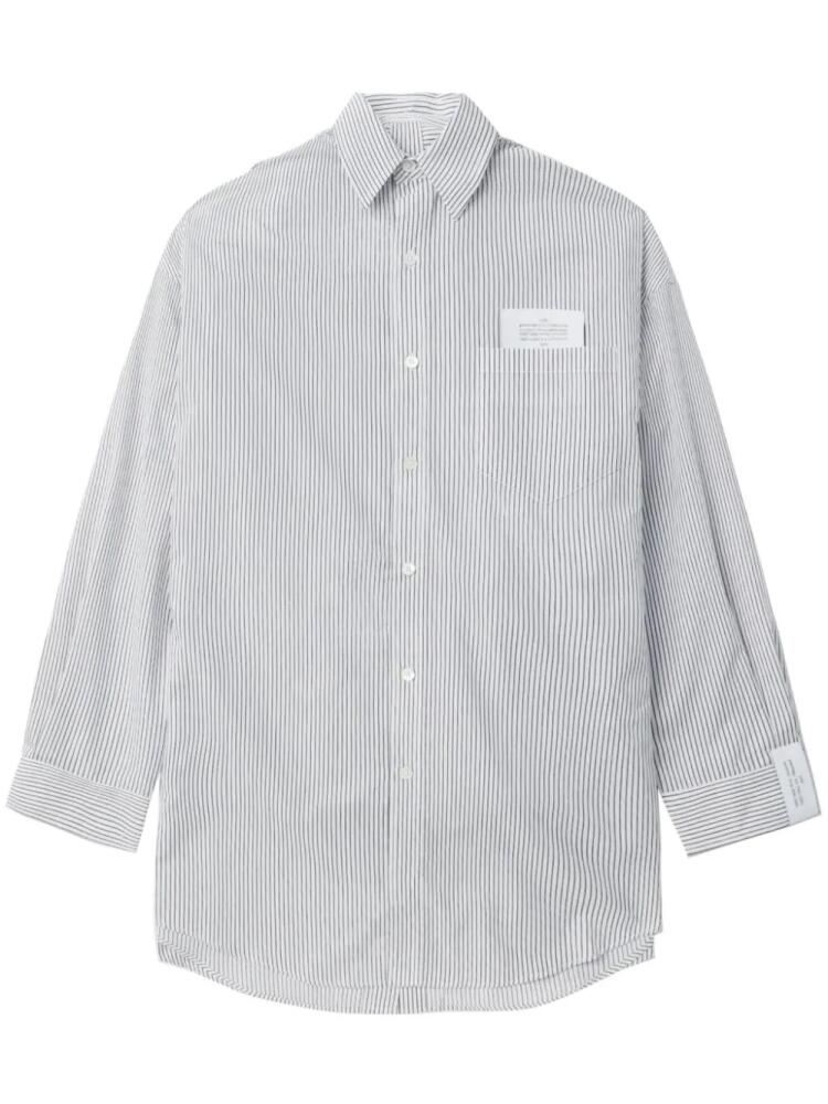 Rokh striped classic-collar shirt - White Cover