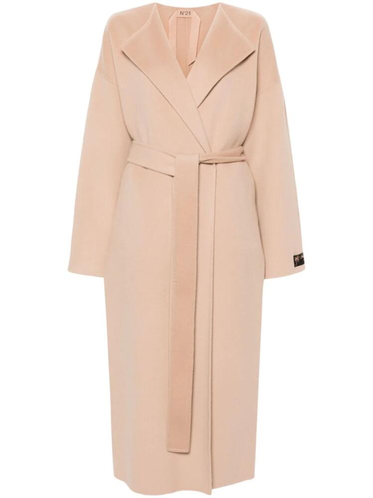 Nº21 belted coat - Pink Cover