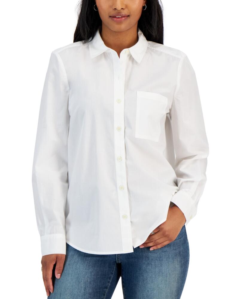 Style & Co Women's Cotton Buttoned-Up Shirt, Created for Macy's - Bright White Cover