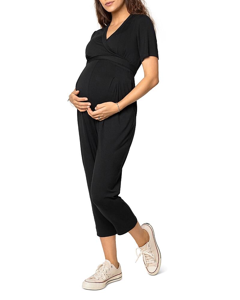 Ingrid & Isabel Maternity Short Sleeve Knit Jumpsuit Cover