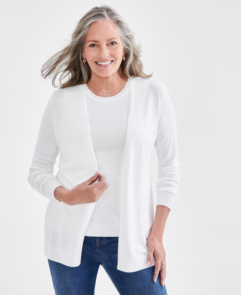 Style & Co Women's Open Front Cardigan Sweater, Created for Macy's - Winter White Cover