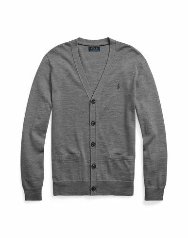 Polo Ralph Lauren Slim Fit Washable Merino Wool Cardigan Man Cardigan Grey Wool Cover