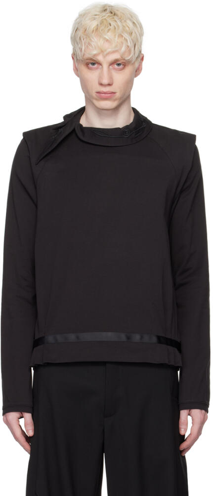 Kiko Kostadinov Black Wrapped Collar Sweater Cover