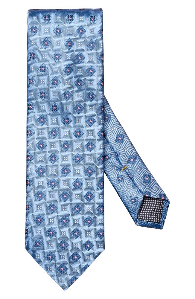 Eton Neat Floral Medallion Silk Tie in Lt/Pastel Blue Cover