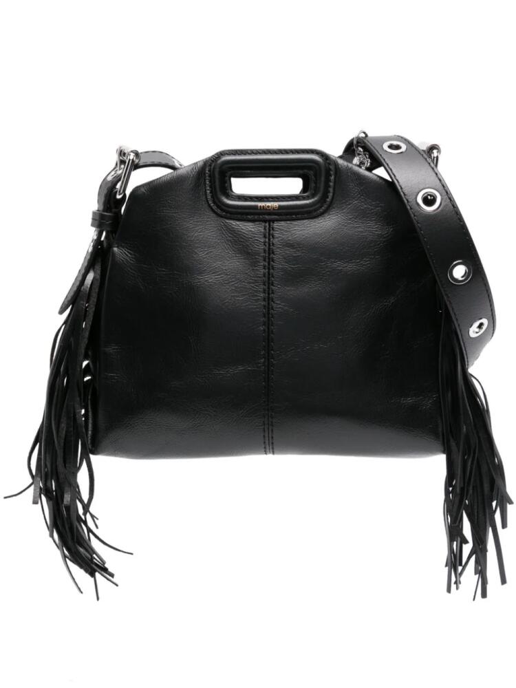 Maje mini Miss M fringed tote bag - Black Cover