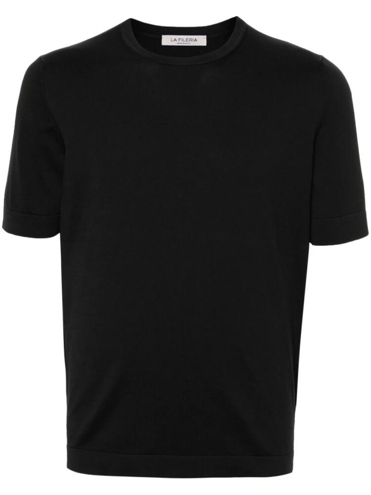 Fileria short-sleeve cotton jumper - Black Cover