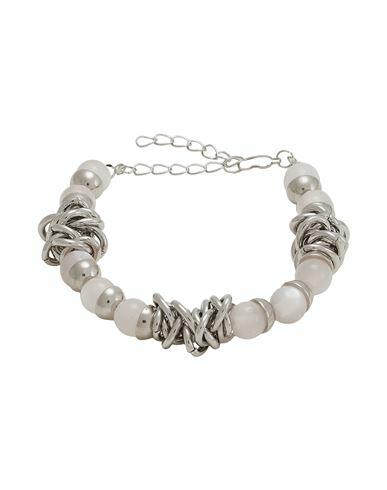 8 By Yoox Resin Beads & Metal Knots Bracelet Man Bracelet Silver Steel, Resin Cover