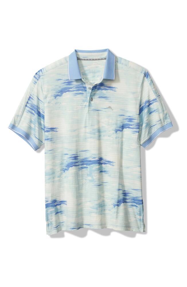 Tommy Bahama Palm Desert Skyway IslandZone Mesh Stripe Polo in Blue Isles Cover