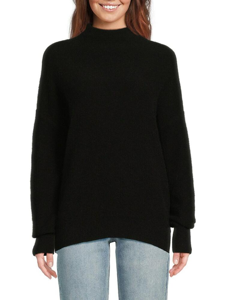 Saks Fifth Avenue Women's Drop Shoulder 100% Cashmere Sweater - Black Cover