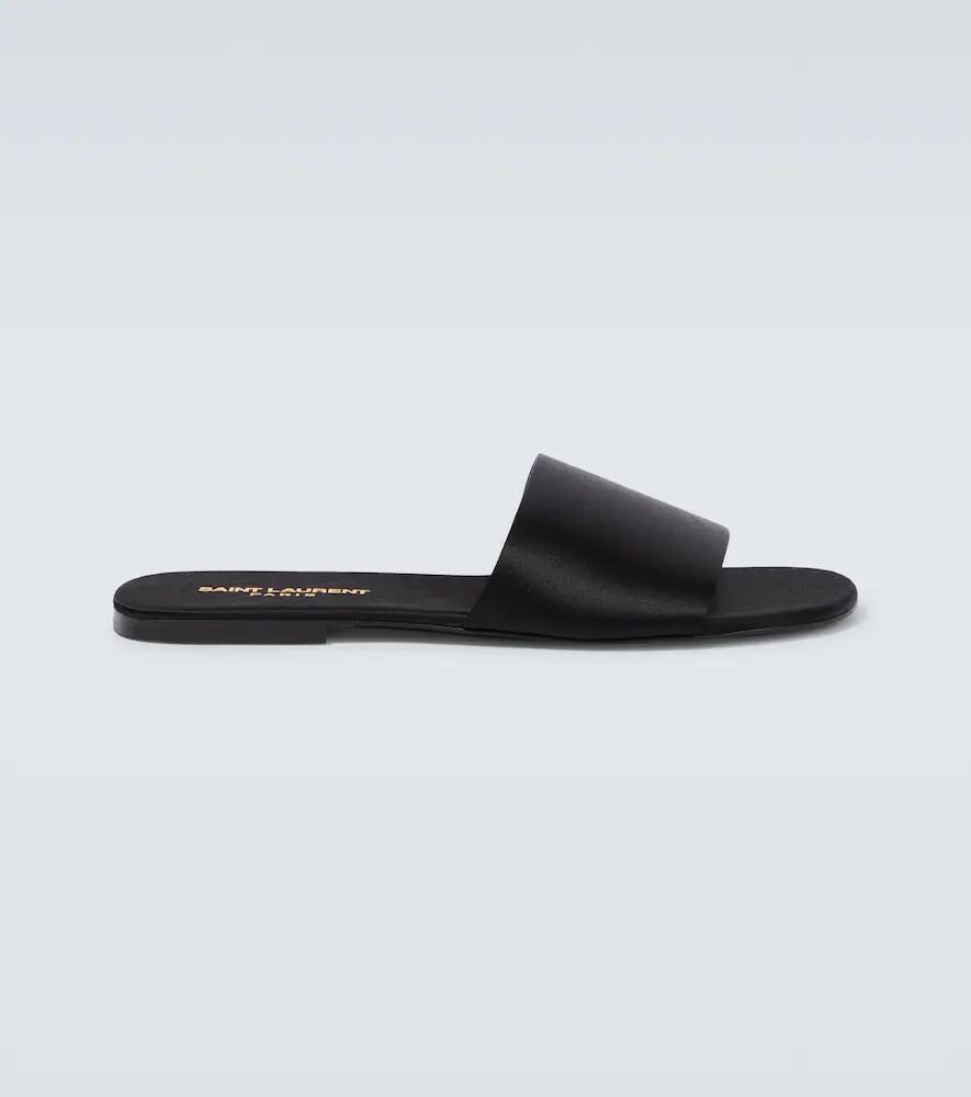 Saint Laurent Carlyle silk satin crêpe slides Cover