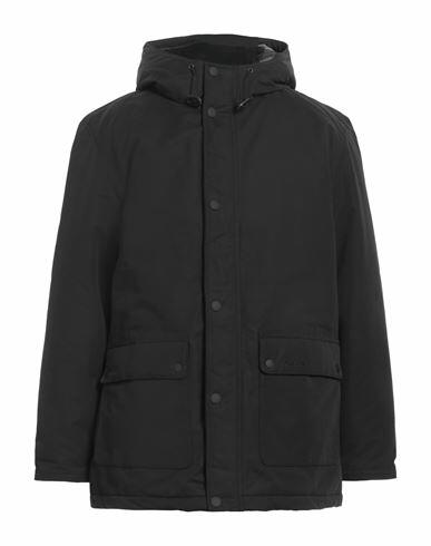 Barbour Man Coat Black Polyester, Cotton Cover