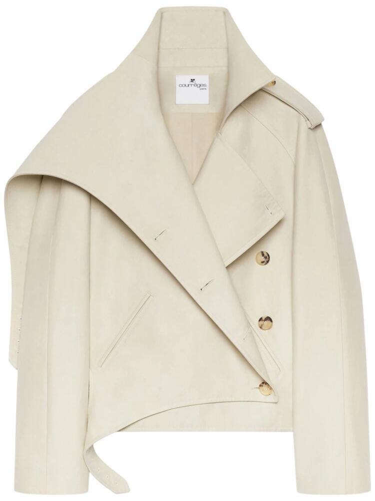 Courrèges short oblique trench coat - Neutrals Cover