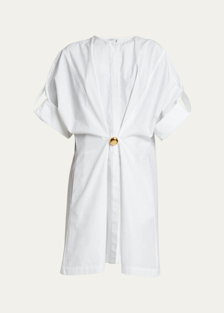 Loewe Gathered Mini Dress with Button Detail Cover