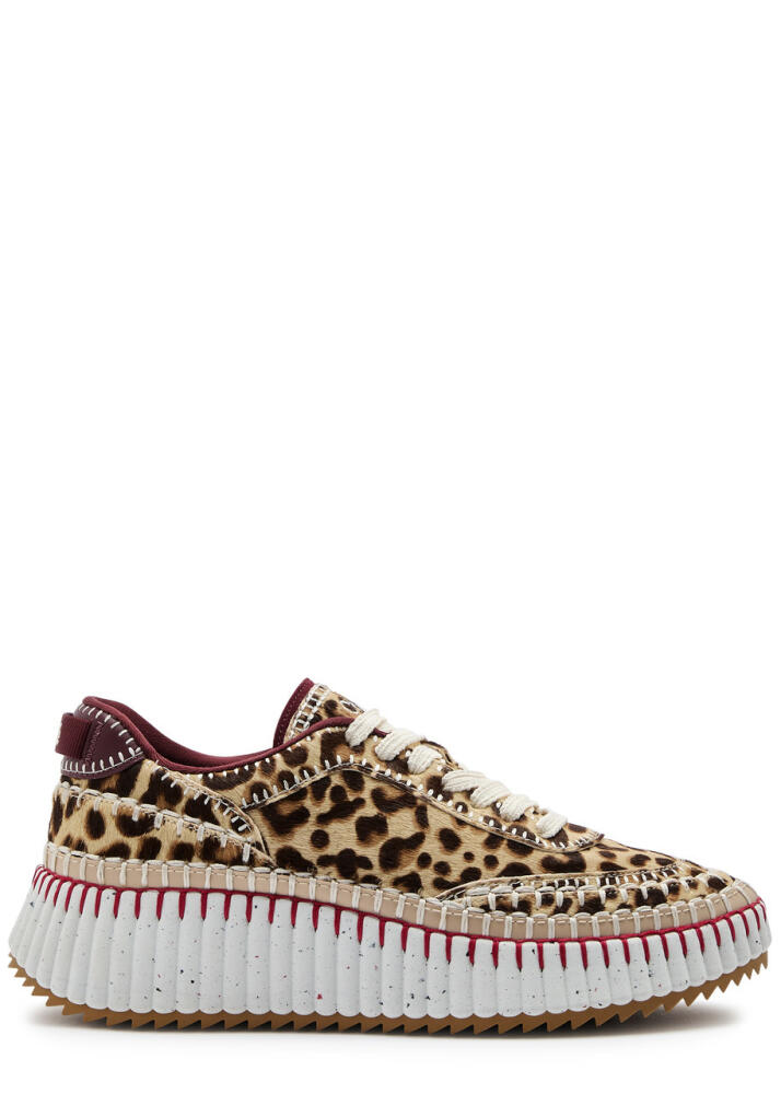 Chloe Nama Leopard-print Calf-hair Sneakers Cover