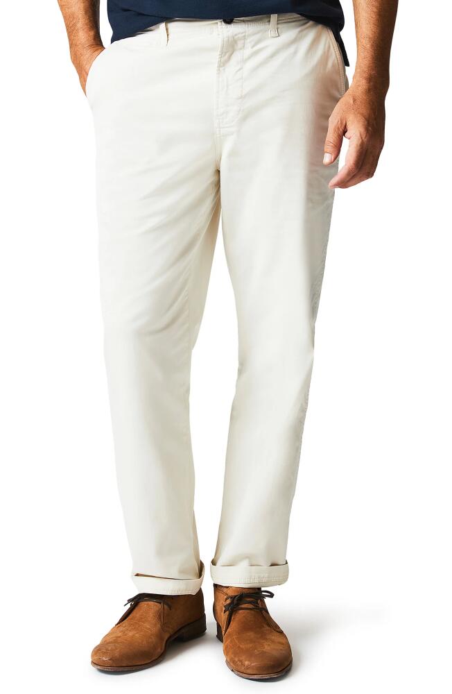 Billy Reid Flat Front Strech Cotton Chinos in Eggshell Cover