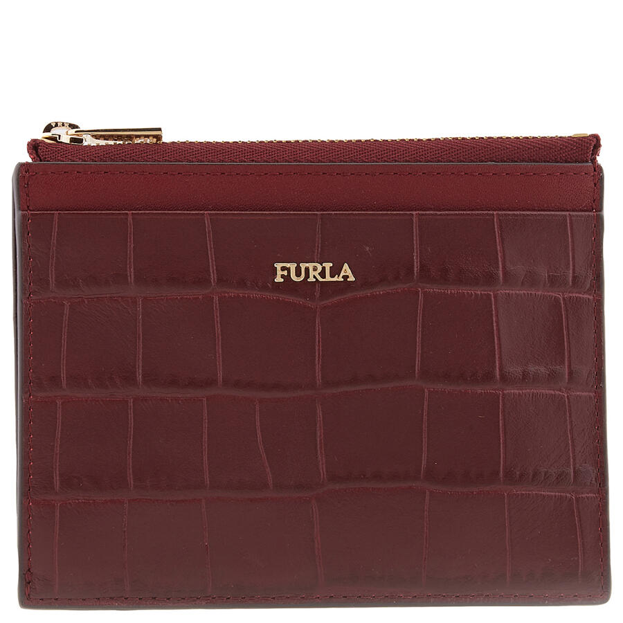 Furla Ladies Babylon S Croco-embossed Leather Zip Card Case - Ribes G Cover