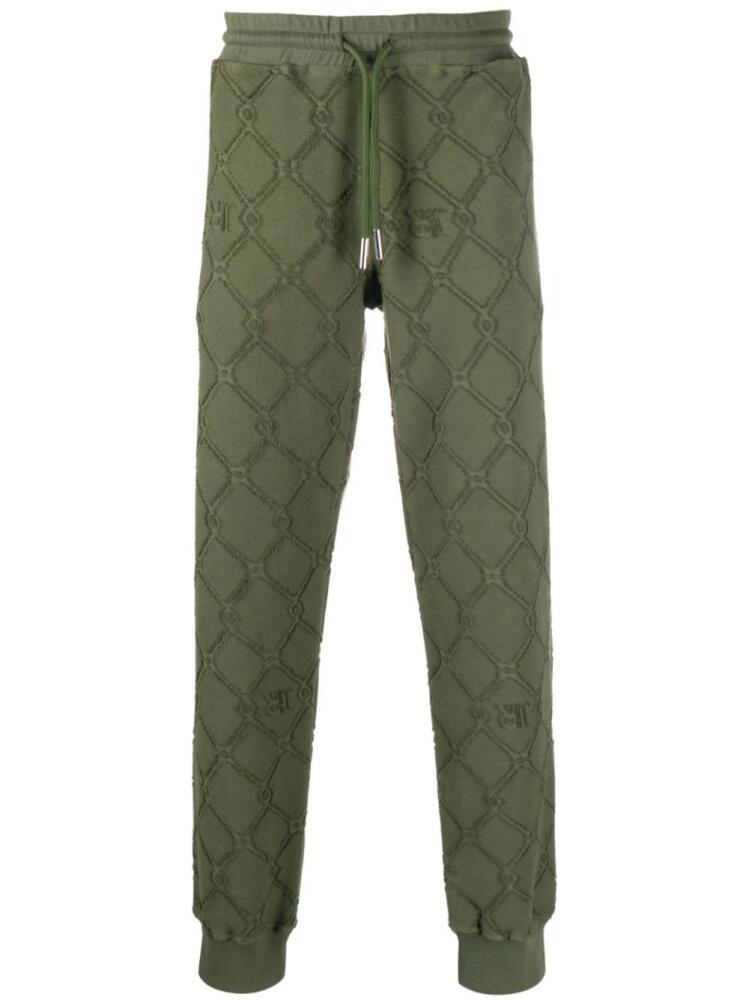 John Richmond textured-finish fleece track pants - Green Cover