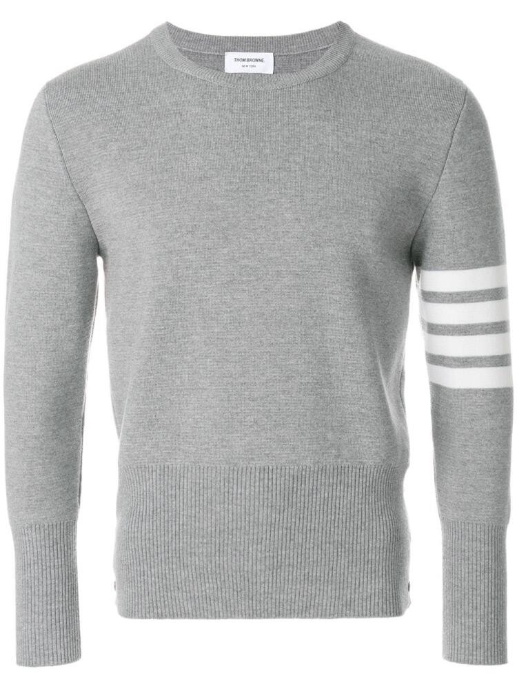 Thom Browne 4-Bar Milano Stitch Pullover - Grey Cover