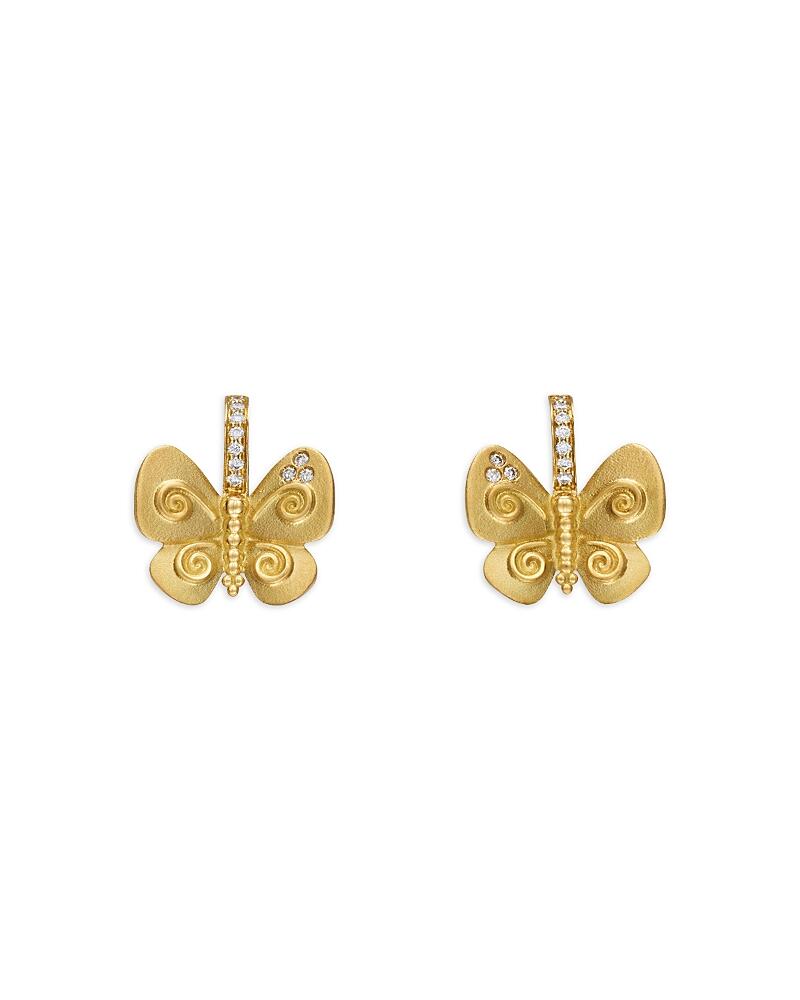 Temple St. Clair 18K Yellow Gold Diamond Butterfly Earrings Cover