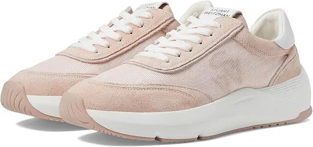 Stuart Weitzman Glide Lace-Up Sneaker (Powder/White) Women's Shoes Cover