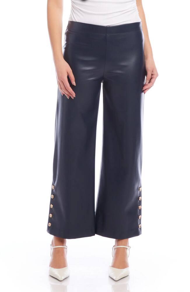 FIFTEEN TWENTY Button Hem Faux Leather Pants in Navy Cover