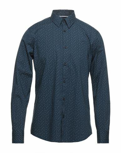 Guess Man Shirt Midnight blue Cotton, Elastane Cover